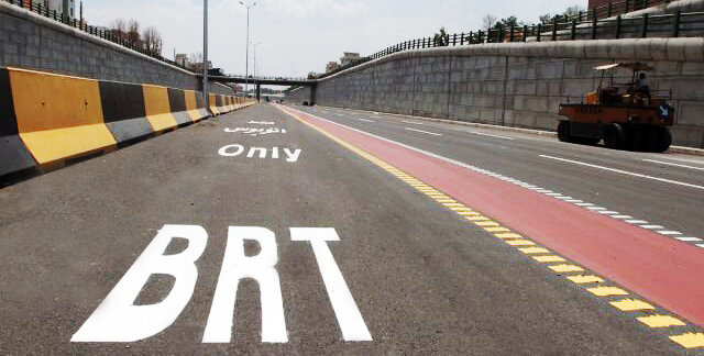 بهسازی خطوط BRT تهران با آسفالت پلیمری