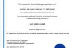 دریافت گواهینامه استاندارد (ISO14001:2015) توسط شرکت ستاره میزبان پارسیان